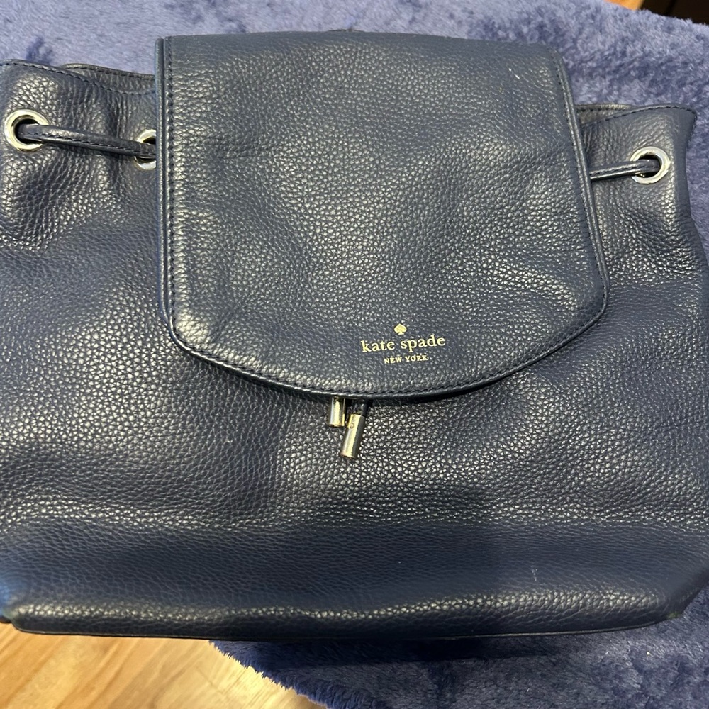 Kate Spade Navy Leather Backpack